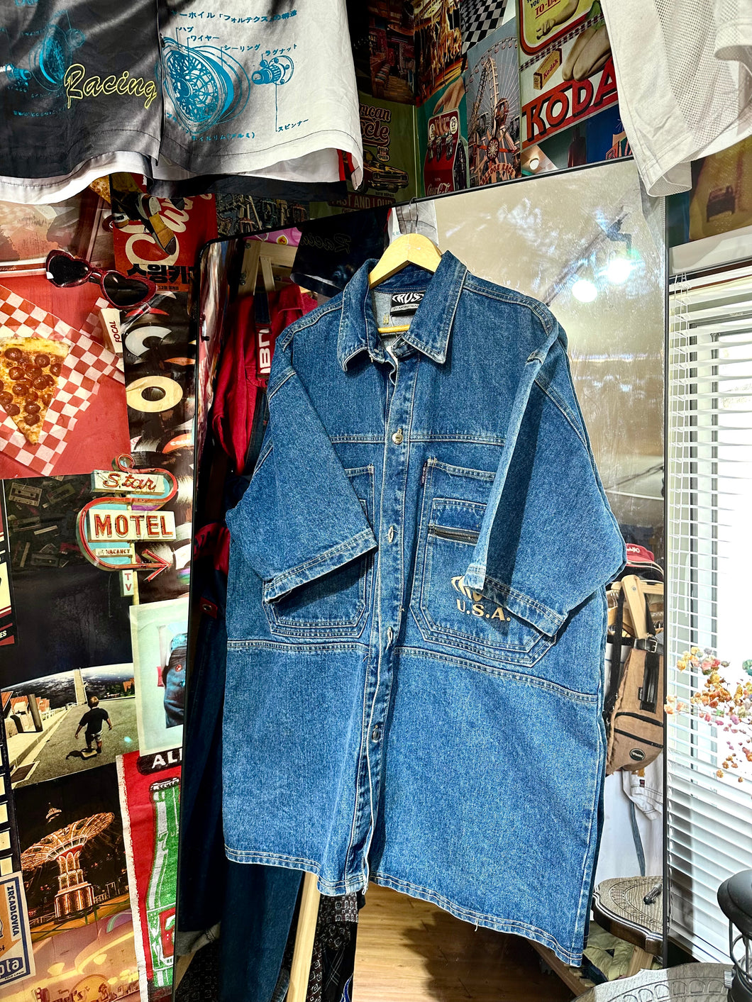 Ja040 Vinatge Denim Jersey Jacket XXXL